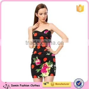 2015 New Casual Off Shoulder Fashion Designer Print Dress thumbnail-2