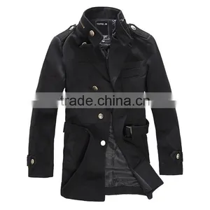 Man Slim Fit Long Style Wool Blend Jacket 2015 thumbnail-6