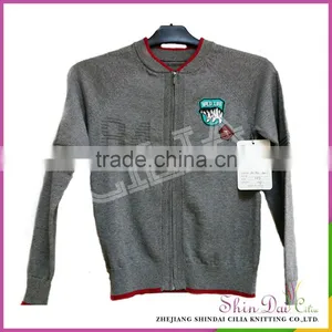 High Quality Custom Shaped Fashion 100% Cotton Kid Coat Sweater With Zipper thumbnail-1