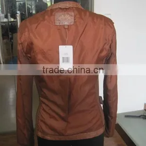 Punk Rock PU Leather Jacket Women Tops Faux Leather Autumn Coat Slim Orange Jackets Outwear Women Top 2015 Faux Leather Jacket thumbnail-6