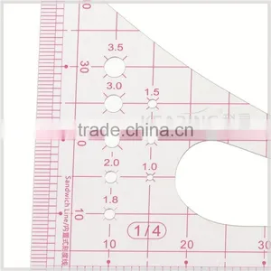Kearing 1/4 Plastic Sandwich Line Scale Ruler / PVC Triangle Scales at Factory Price # 8514 thumbnail-4