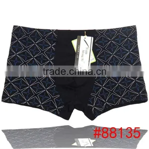 High Quality Printed Grid Sexy Men's Boxer Briefs Men's Bamboo Fiber Underwear Men Boyshort thumbnail-1