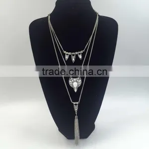 Big Brand ZA Multi Chain Pendant Sweater Necklace Jewelry Hot Sale thumbnail-4