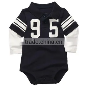 Baby Layered-Look Sleeve Varsity Polo Bodysuit thumbnail-1
