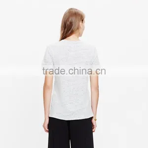 Modern Ladies T-shirt Print Design Linen Paris Tshirt thumbnail-3