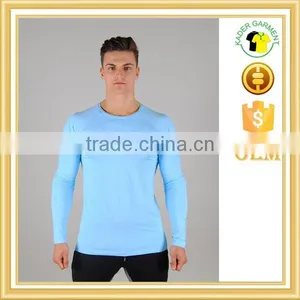 Muscle Fit Mens Plain Long Sleeve t Shirt thumbnail-1