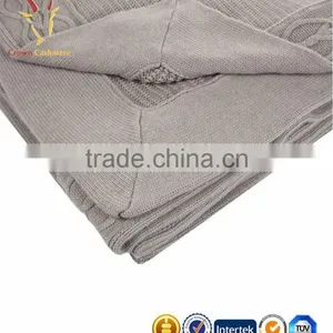 Super Soft Luxury Knitted Cashmere Cable Knit Throws Blankets thumbnail-2
