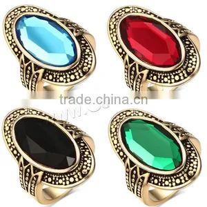 With Crystal Finger Massage Ring Stainless Steel Full Finger Ring Lucky Stone Finger Ring thumbnail-1