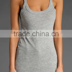Dri Fit Grey Low Cut Yoga Tank Tops for Girls thumbnail-2