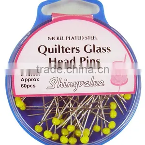 High Quality Nickel Plated Steel Quilters Glass Head Pins Manufacturer thumbnail-1