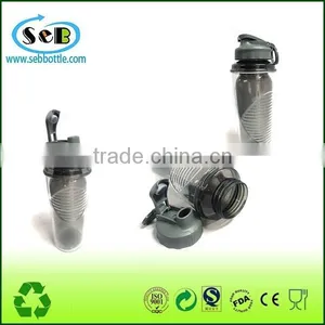 OEM Printing Double Wall Plastic Water Bottles With Flip Lid , Sport Bottles With Flip Cap thumbnail-1