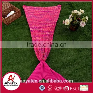 Rope Net Purple Knitted Mermaid Tail Blanket thumbnail-2