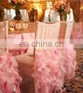 Spandex / Organza Wedding Chair Skirt Iin Pink Color thumbnail-1