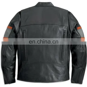 Men Leather Motorcycle Sports Racing Jacket thumbnail-2