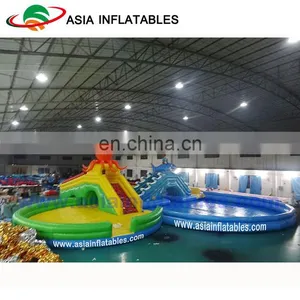 Water Park Combo for Kids and Adults / Giant Inflatable Water Slide With Two Pools thumbnail-1