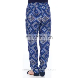 Wholesale Ladies Baggy Printed Rayon Woven Trouser Long Pants thumbnail-6