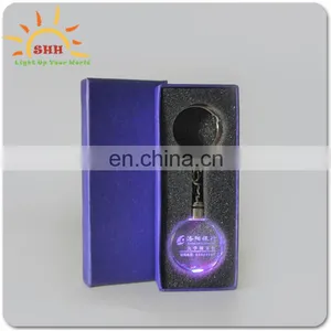 Custom Logo Gift Souvenirs Novelty Led Light up Crystal Keychain With Factory Price OEM Service thumbnail-1
