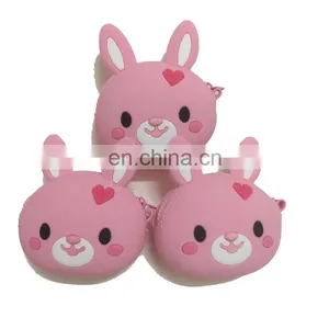 Women Girls Bunny Coin Purse Cartoon Silicone Rabbit Change Purse Change Coin Wallet Bag thumbnail-4