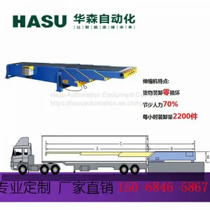 HUASEN Truck Loading Unloading Movable Telescopic Belt Conveyor With Hydraulic Lifting System thumbnail-4