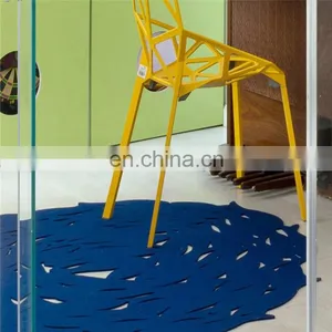High Quality Lase Cut Green Office Different Shapes Wool Felt Modern Area Rug for Whole Sale thumbnail-3