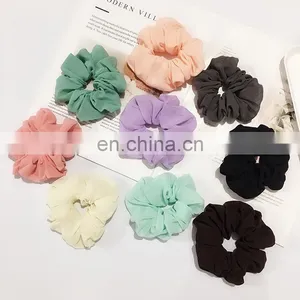 Xugar Hair Accessories Chiffon Hair Scrunchies Solid Elastic Ties Rubber Gum Hair Rubber Ponytail Holder Rope Bands thumbnail-2
