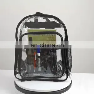 2019 Fashion Lady Girl Large Capacity Pink Clear Transparent PVC Backpack School Bag Rucksack thumbnail-1
