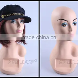 Plastic Female Head Mannequin Dispaly Jewelry/ Hat /scarf/wig Mannequin Head H1006 thumbnail-2