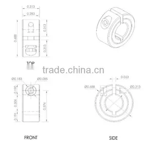 1C-031-S T303 Stainless Steel One-Piece Clamping Collar, 5/16" Bore Size, 11/16" OD, With 4-40 x 3/8 Set Screw thumbnail-2