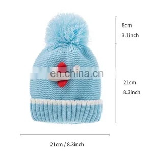 0 ~ 24 Months Knitted Warm Winter Hats and Gloves Sets Baby Beanie Knit Hat thumbnail-3