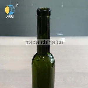 Factory Customized 375ml Black Green Wine Bottle With Cork thumbnail-3