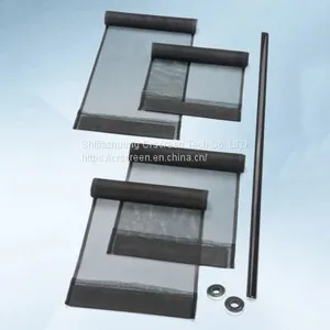 100% Polyester Door Screen Curtain Four Piece Hanging Fly Screen Door Mesh Door thumbnail-4
