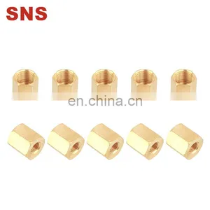 SNS BL Series Pneumatic Brass Fitting Connector Long Hex Coupling Nut thumbnail-2