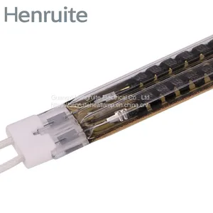 Carbon Medium Wave Golden Quartz ir Heating Lamp Carbon Twin Tube Infrared Heater Lamp thumbnail-2