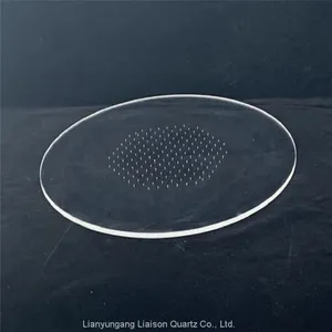 High Quality Custom Transparent Quartz Plate Quartz Disc With 0.1mm Holes thumbnail-1