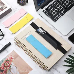 Adjustable Elastic Band Pen Holder Notebook Pen Pocket Case PU Leather Marble Bookmark Pencil Sleeve Pouch for Book Notebook thumbnail-2