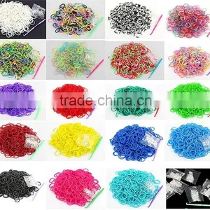 Popular Colorful Rainbow Bands Rubber Kids Kit Bands 200/300/600pcs Factory OEM Cheap Price thumbnail-1