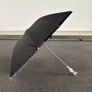 Baby Stroller Clip Umbrella, Children's Car Parasol, Black Plastic UV Protection, Fiber Ribs, Large Custom Size thumbnail-4