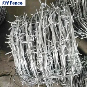 Wholesale BWG 12 14 16 18 Gauge 1000 N Double Strand Wire Fence Galvanized Razor Barbed Wire Coil thumbnail-4