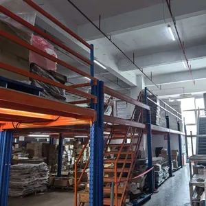 Mehrstöckiges Zwischengeschossregalsystem Stahlplattform Lagerlagerung Industrielles Zwischengeschossbodenregalsystem thumbnail-2