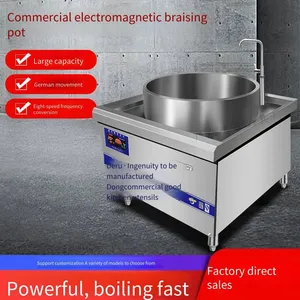 Commercial Electromagnetic 304 Composite Bottom Soup Pot, Beef and Mutton Boiling Pot, Commercial Pot for Lanzhou Hand-pulled Noodles thumbnail-1