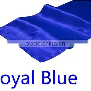 Hot Selling Ployester Satin Table Runner for Wedding Decoration, Royal Blue Color thumbnail-1