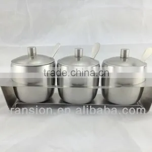 3pcs Stainless Steel Spice Bottle With Spoon Set thumbnail-1
