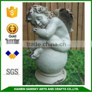 Outdoor Decoration Angel Sleeping Fibreclay Garden Statue thumbnail-2