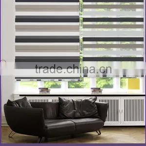 High Quality 100% Polyester Material Roller Type and Horizontal Pattern Zebra Blind Fabric thumbnail-1