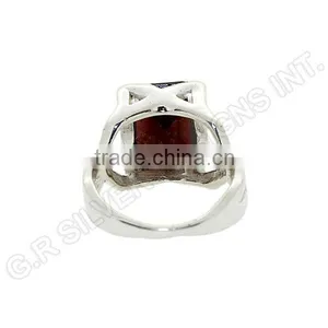 Sterling Silver 925 Garnet Gemstone Wholesale Rings,handmade Design Gemstone Silver Rings Jewellery thumbnail-4