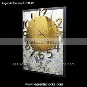 Unique Clock, Decorative Clock, Gold Plated Steel Numbers With Stone Veneer, Handmade Latest Wall Clock thumbnail-2