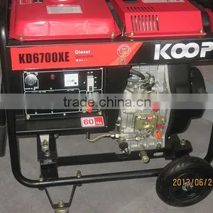 5KW Open Fame Air Cooled Diesel Generator-KDF6700XE thumbnail-1