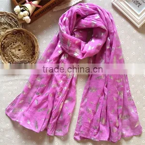 Wholesale China Floral Print Stole Shawl Bamboo Cotton Scarf thumbnail-2