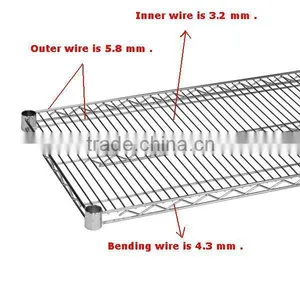 Wire Shelving Type and Single-sided Feature Corrosion Protection Storage Metallic Wire Mesh Shelving thumbnail-3