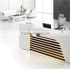 2 Seats MDF Reception Desk Dimensions With Light Inside thumbnail-1